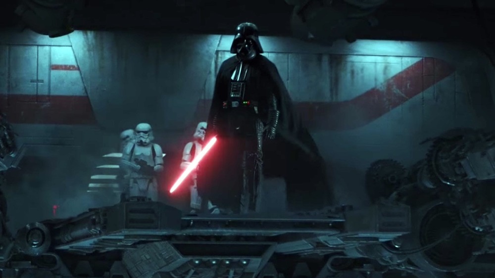 Vader wielding red lightsaber