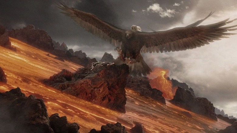 The Eagles saving the Hobbits