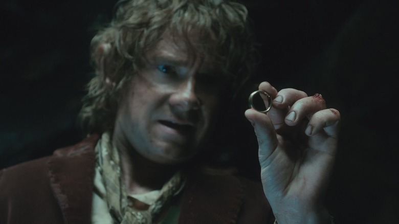 Bilbo looking at the One Ring