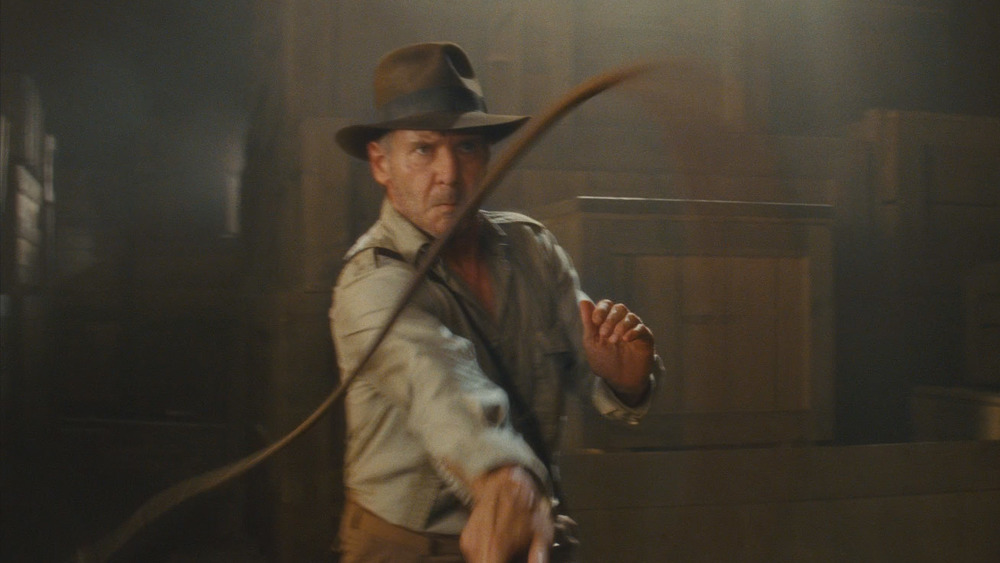 Indiana Jones using whip