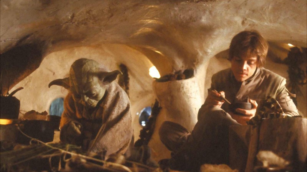 Luke in Yoda's humble hut