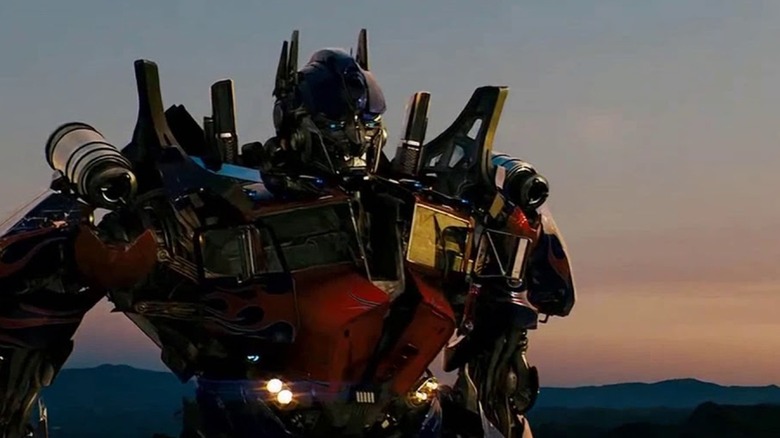 Optimus Prime giving a speech