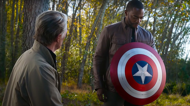 Steve gives the shield to Sam Wilson