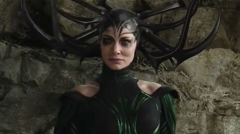 Hela glaring in her headdress