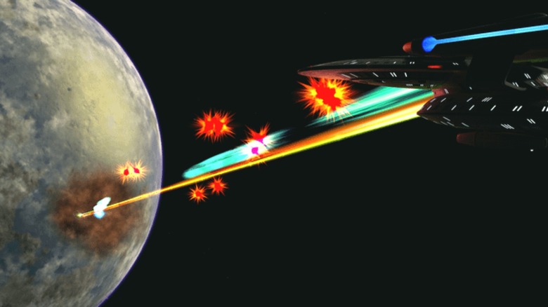 USS Enterprise destroying a planet