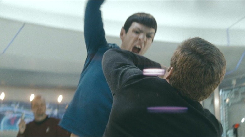 Captain Spock attacking Commander Kirk