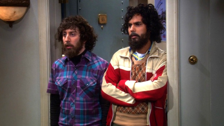 Howard and Raj with beards