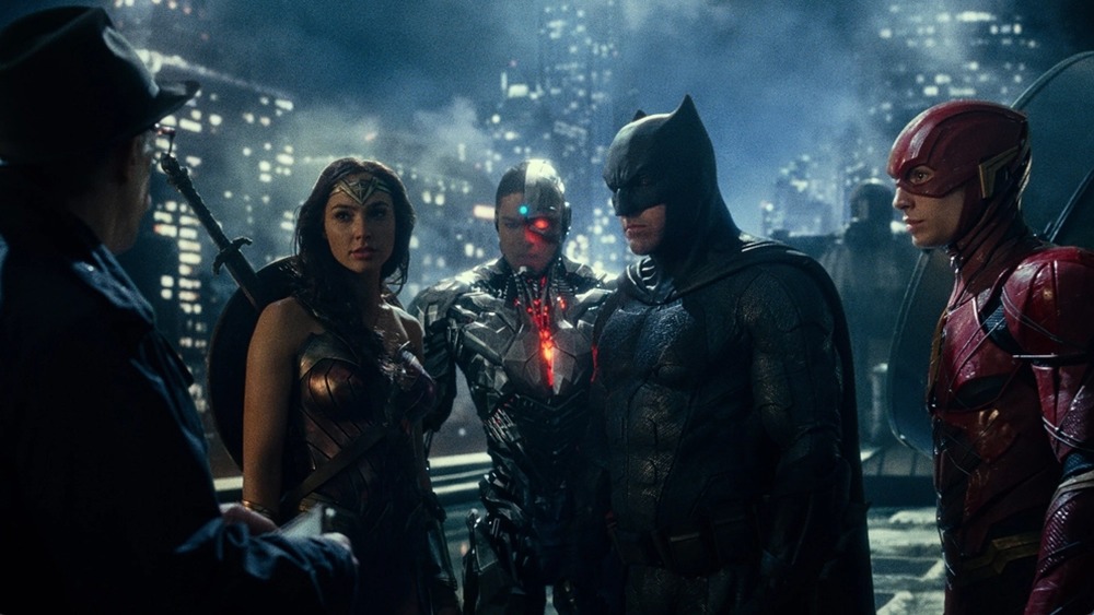 The Justice League assembled in city