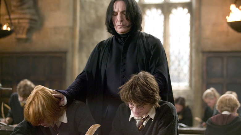 Snape harassing Harry and Ron