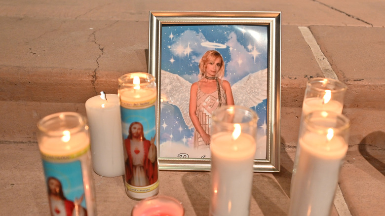 Halyna Hutchins vigil with candles