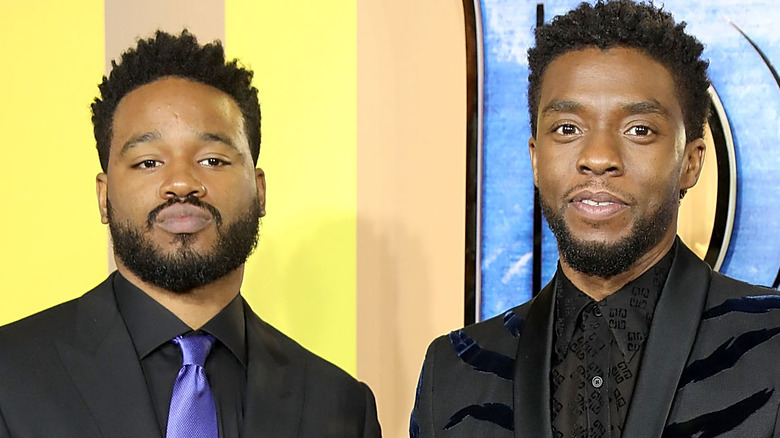 Ryan Coogler and Chadwick Boseman at Black Panther event smiling