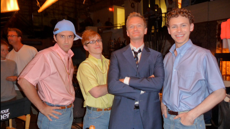 Ryan Powers, Payson Lewis, Bruce Merkle, and Neil Patrick Harris posing together