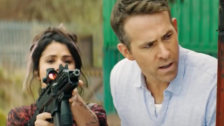 Salma points gun behind Ryan