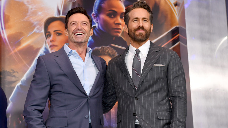 Hugh Jackman and Ryan Reynolds at premiere