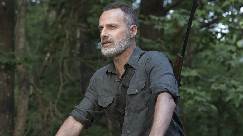 Rick Grimes looks off in the horizon