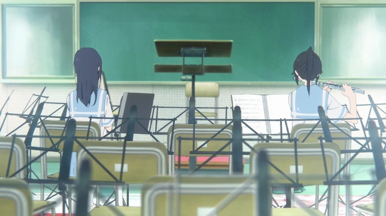 Mizore and Nozomi in music room