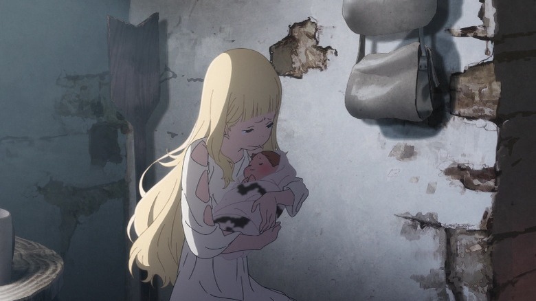 Maquia holding baby Ariel