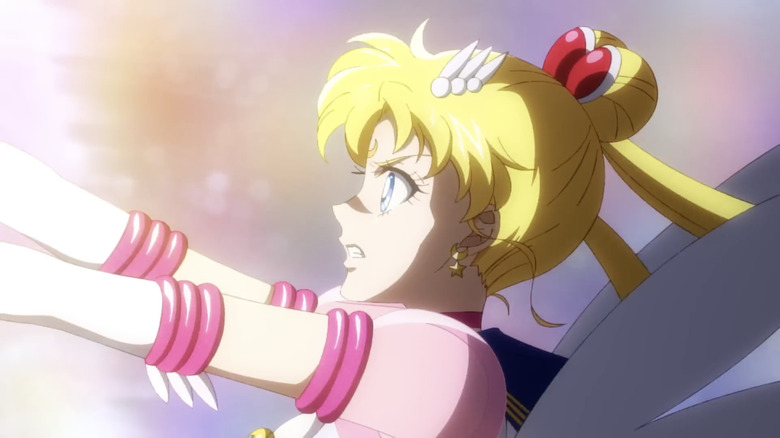 Sailor Moon wearing pink armbands