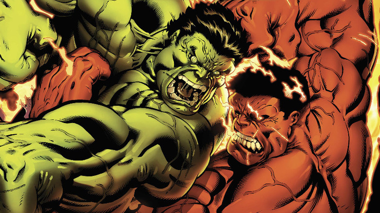 Hulk and Red Hulk fighting