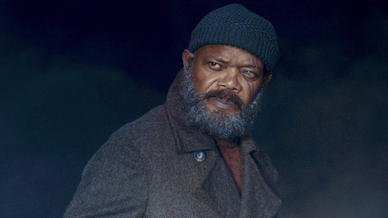 Nick Fury wearing beanie