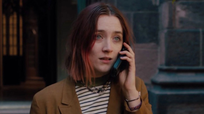 Saoirse Ronan on the phone