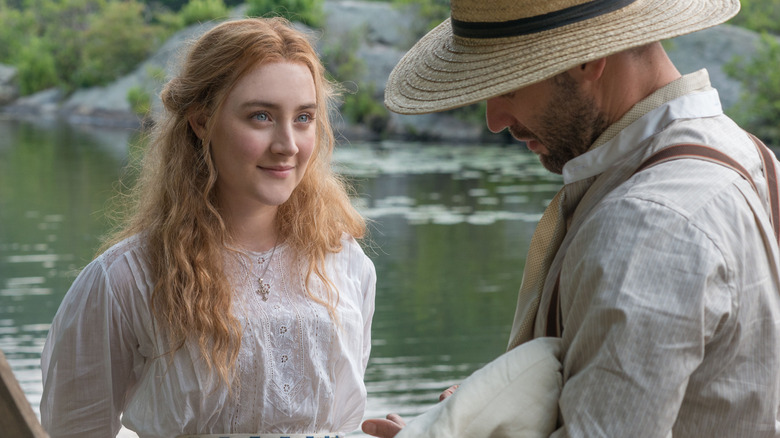 Saoirse Ronan smiling near river