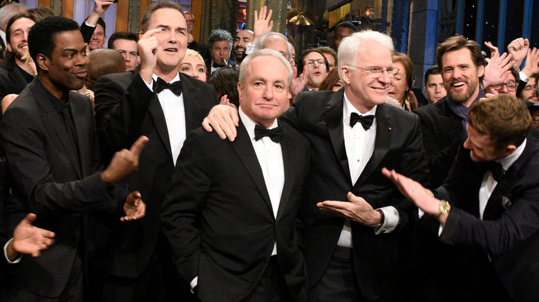 Rock, MacDonald, Michaels, Martin, and Carrey at SNL 40