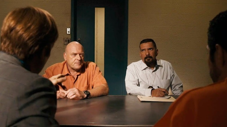 Saul defending Krazy-8 to Hank and Gomez in season 5 of "Better Call Saul"