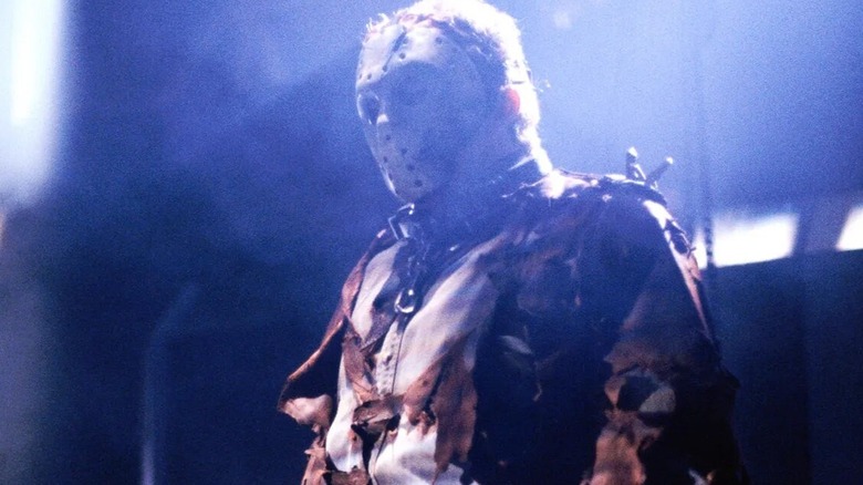 Jason Voorhees standing in the dark