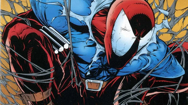 Scarlet Spider wearing his hood