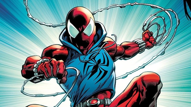 Scarlet Spider web-swinging