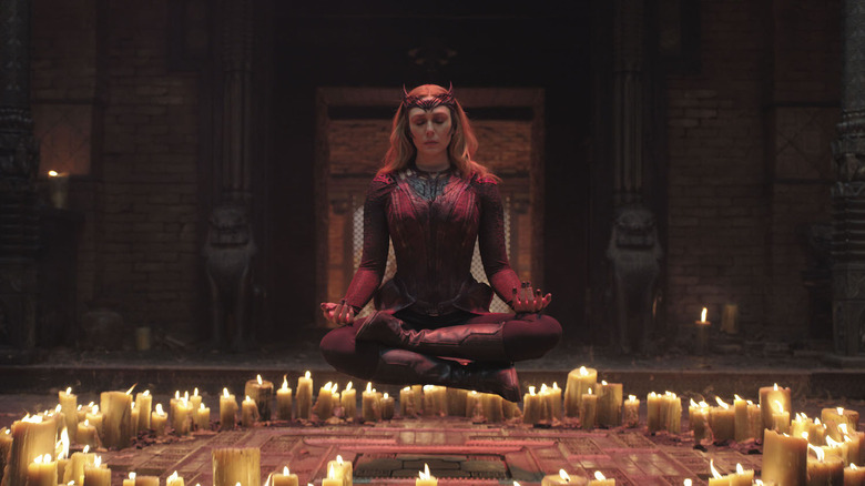 A levitating Scarlet Witch