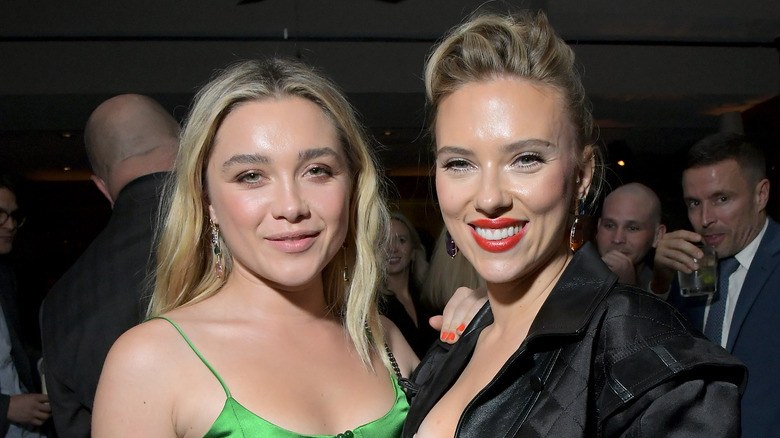 Florence Pugh and Scarlett Johansson attending event