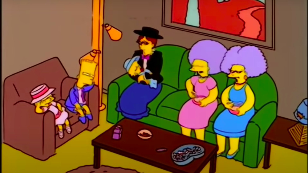 Bart and Lisa with Patty and Selma