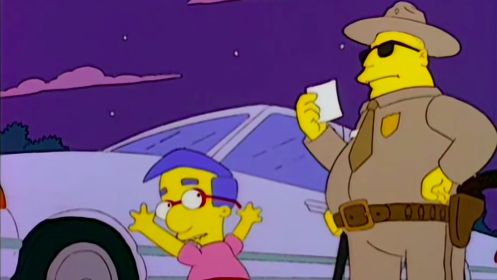 Milhouse getting a ticket