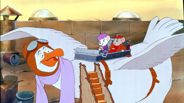 Bernard and Bianca board Orville in "The Rescuers" (1977)