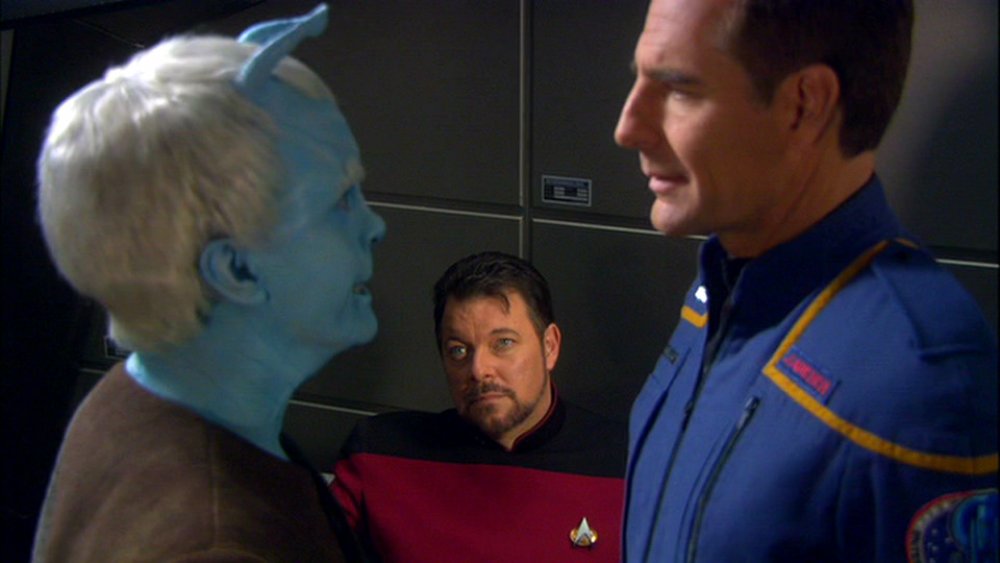 Jonathan Frakes and Scott Bakula in Star Trek: Enterprise