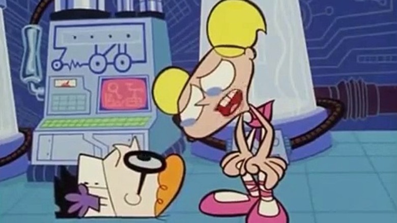 Dexter and Dee Dee talking upside down