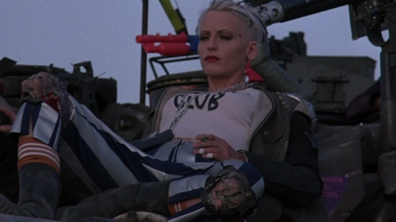 Tank girl aboard her tank