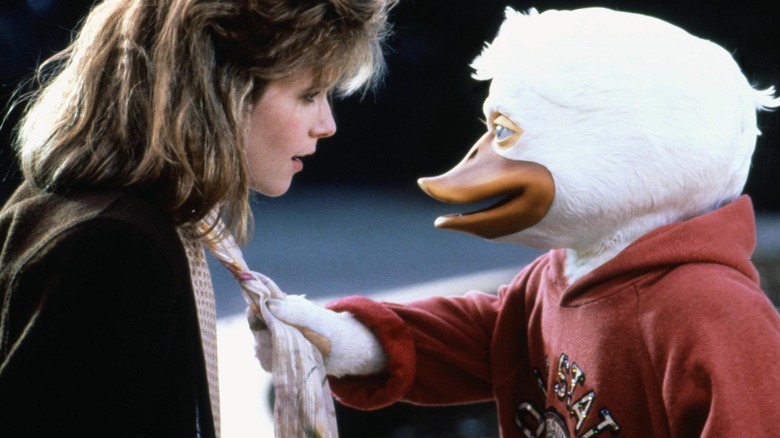 Howard and Beverly share a moment in "Howard the Duck" (1986)