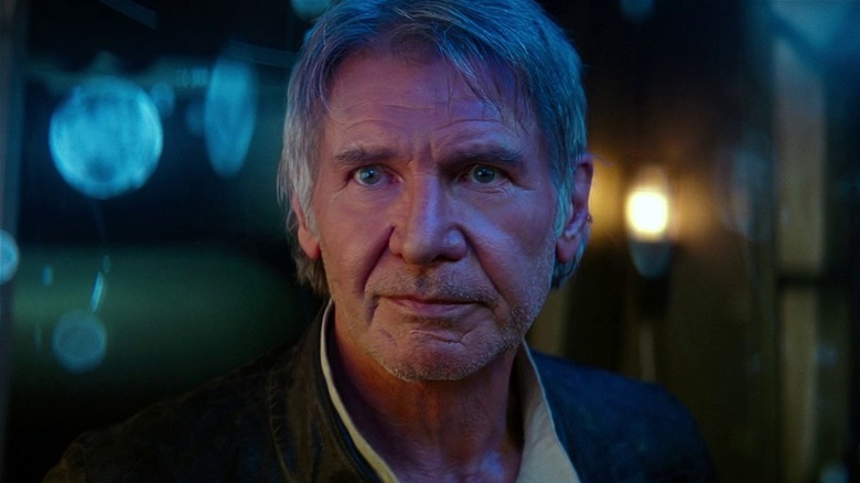 Han Solo smirking in The Force Awakens