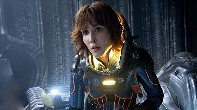 Shaw wearing glowing spacesuit