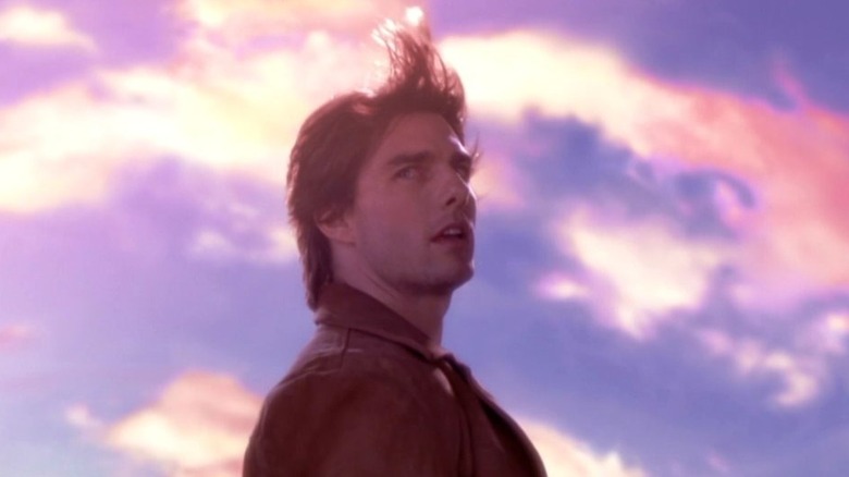 Tom Cruise with hair blowing upwards