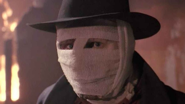 Darkman covered in bandages