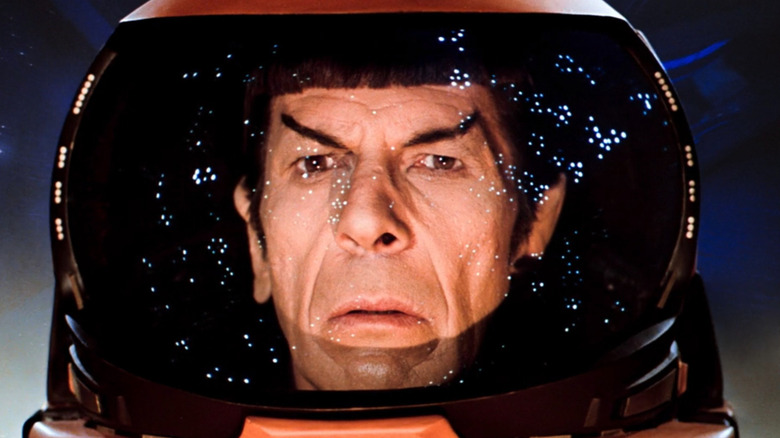 Spock wearing space helmet