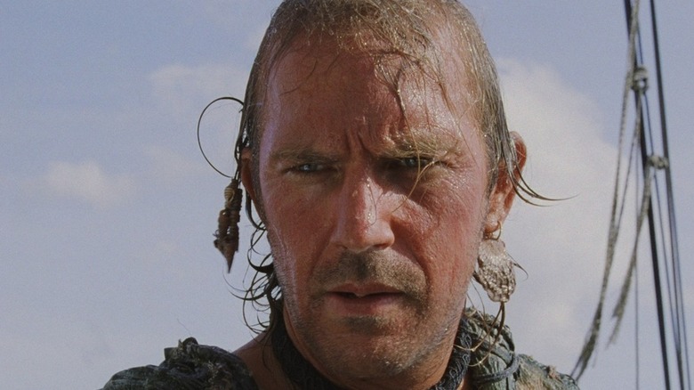 Kevin Costner on a ship