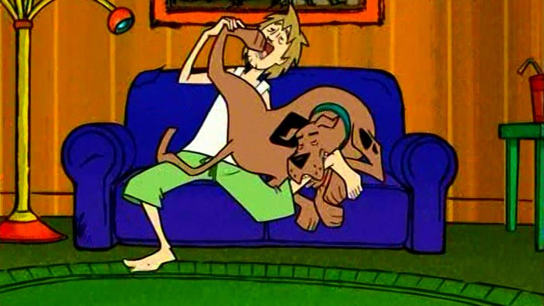 Shaggy and Scooby-Doo on a couch