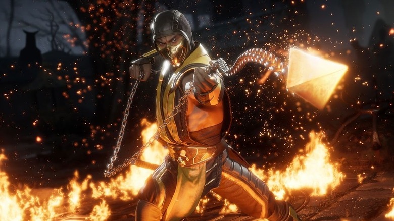 Scorpion shooting a flaming spear