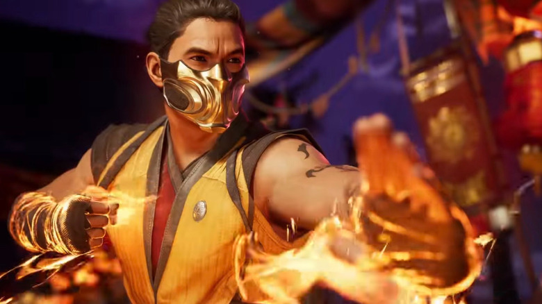 Kuai Liang as Scorpion wearing his mask