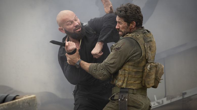 Jess Liaudin as Hakim Charef and Scott Adkins as Jake Harris during a fight in One Shot